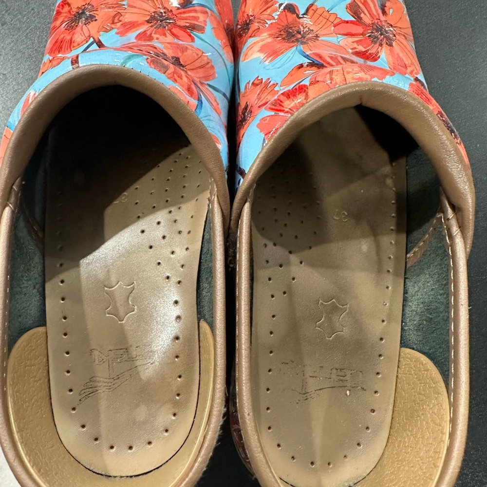 Poppy print Dansko brand Women's Clogs - Picture 2 of 5
